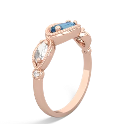 Blue Topaz Milgrain Marquise 14K Rose Gold ring R5700