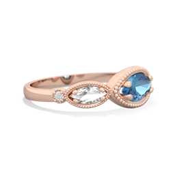 Blue Topaz Milgrain Marquise 14K Rose Gold ring R5700