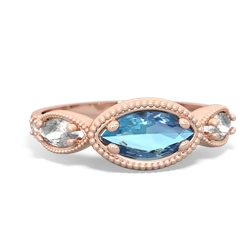 Blue Topaz Milgrain Marquise 14K Rose Gold ring R5700