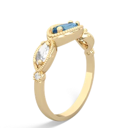 Blue Topaz Milgrain Marquise 14K Yellow Gold ring R5700