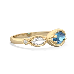 Blue Topaz Milgrain Marquise 14K Yellow Gold ring R5700