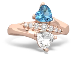 Blue Topaz Heart To Heart 14K Rose Gold ring R2064