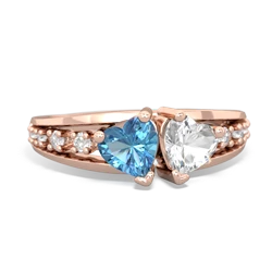 Blue Topaz Heart To Heart 14K Rose Gold ring R3342