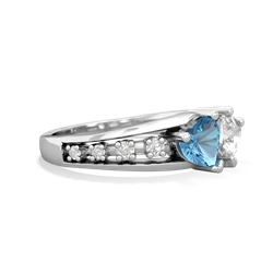 Blue Topaz Heart To Heart 14K White Gold ring R3342