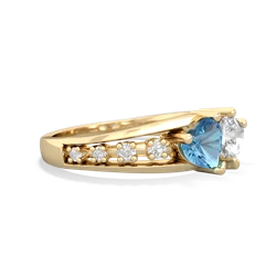 Blue Topaz Heart To Heart 14K Yellow Gold ring R3342