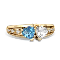 Blue Topaz Heart To Heart 14K Yellow Gold ring R3342