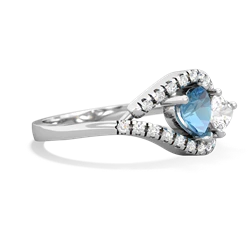 Blue Topaz Mother And Child 14K White Gold ring R3010