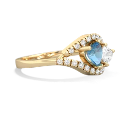 Blue Topaz Mother And Child 14K Yellow Gold ring R3010