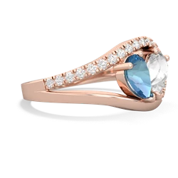 Blue Topaz Nestled Heart Keepsake 14K Rose Gold ring R5650