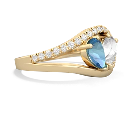 Blue Topaz Nestled Heart Keepsake 14K Yellow Gold ring R5650