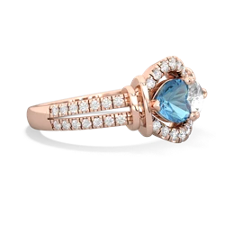 Blue Topaz Art-Deco Keepsake 14K Rose Gold ring R5630