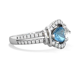 Blue Topaz Art-Deco Keepsake 14K White Gold ring R5630