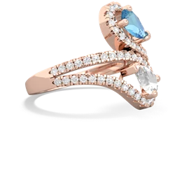 Blue Topaz Diamond Dazzler 14K Rose Gold ring R3000