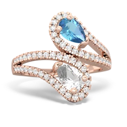 Blue Topaz Diamond Dazzler 14K Rose Gold ring R3000