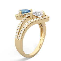 Blue Topaz Diamond Dazzler 14K Yellow Gold ring R3000