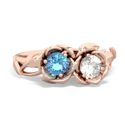 Blue Topaz Rose Garden 14K Rose Gold ring R5510