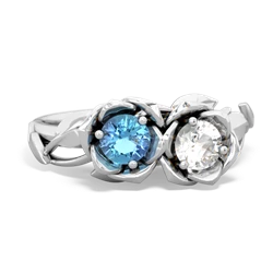 Blue Topaz Rose Garden 14K White Gold ring R5510