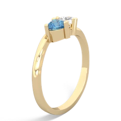 Blue Topaz Sweethearts 14K Yellow Gold ring R5260