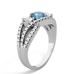 Blue Topaz Three Stone Aurora 14K White Gold ring R3080