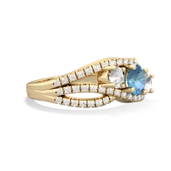 Blue Topaz Three Stone Aurora 14K Yellow Gold ring R3080