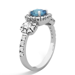 Blue Topaz Regal Halo 14K White Gold ring R5350