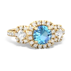 Blue Topaz Regal Halo 14K Yellow Gold ring R5350