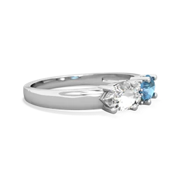 Blue Topaz Pear Bowtie 14K White Gold ring R0865