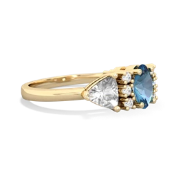 Blue Topaz Antique Style Three Stone 14K Yellow Gold ring R2186