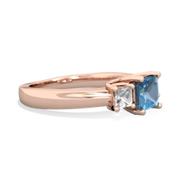 Blue Topaz Three Stone Trellis 14K Rose Gold ring R4015