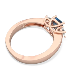 Blue Topaz Three Stone Trellis 14K Rose Gold ring R4015