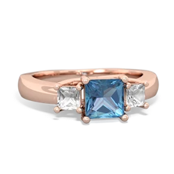 Blue Topaz Three Stone Trellis 14K Rose Gold ring R4015