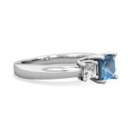 Blue Topaz Three Stone Trellis 14K White Gold ring R4015