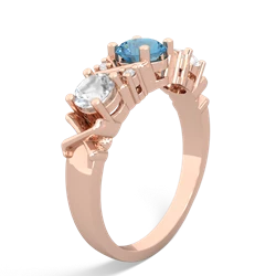 Blue Topaz Hugs And Kisses 14K Rose Gold ring R5016