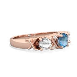 Blue Topaz Hugs And Kisses 14K Rose Gold ring R5016