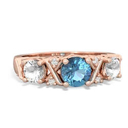 Blue Topaz Hugs And Kisses 14K Rose Gold ring R5016