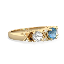 Blue Topaz Hugs And Kisses 14K Yellow Gold ring R5016