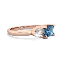 Blue Topaz Three Stone 14K Rose Gold ring R5235