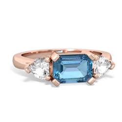 Blue Topaz Three Stone 14K Rose Gold ring R5235