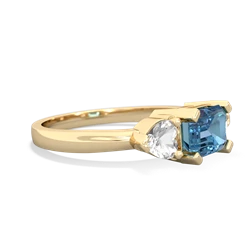 Blue Topaz Three Stone 14K Yellow Gold ring R5235