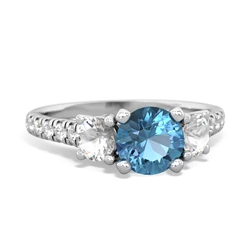 Blue Topaz Pave Trellis 14K White Gold ring R5500