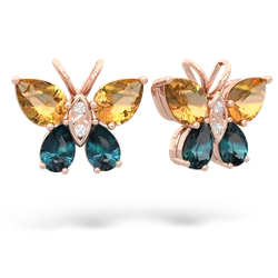 Citrine Butterfly 14K Rose Gold earrings E2215