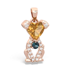 Citrine Puppy Love 14K Rose Gold pendant P5800