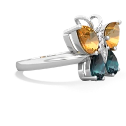 Citrine Butterfly 14K White Gold ring R2215