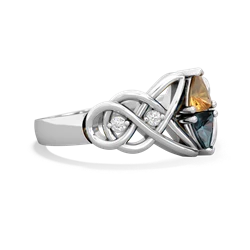 Citrine Keepsake Celtic Knot 14K White Gold ring R5300