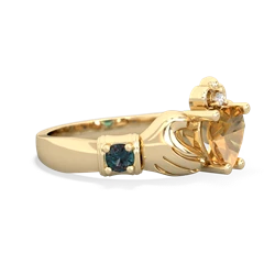 Citrine Claddagh Keepsake 14K Yellow Gold ring R5245