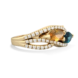 Citrine Diamond Rivers 14K Yellow Gold ring R3070