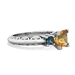 Citrine Eternal Embrace Engagement 14K White Gold ring C2001