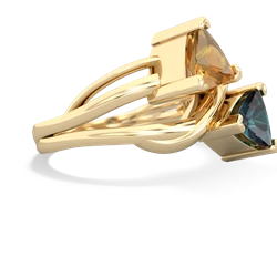 Citrine Split Band Swirl 14K Yellow Gold ring R2341