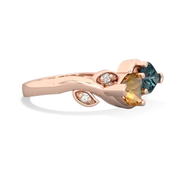 Citrine Floral Elegance 14K Rose Gold ring R5790