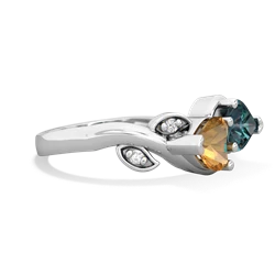 Citrine Floral Elegance 14K White Gold ring R5790